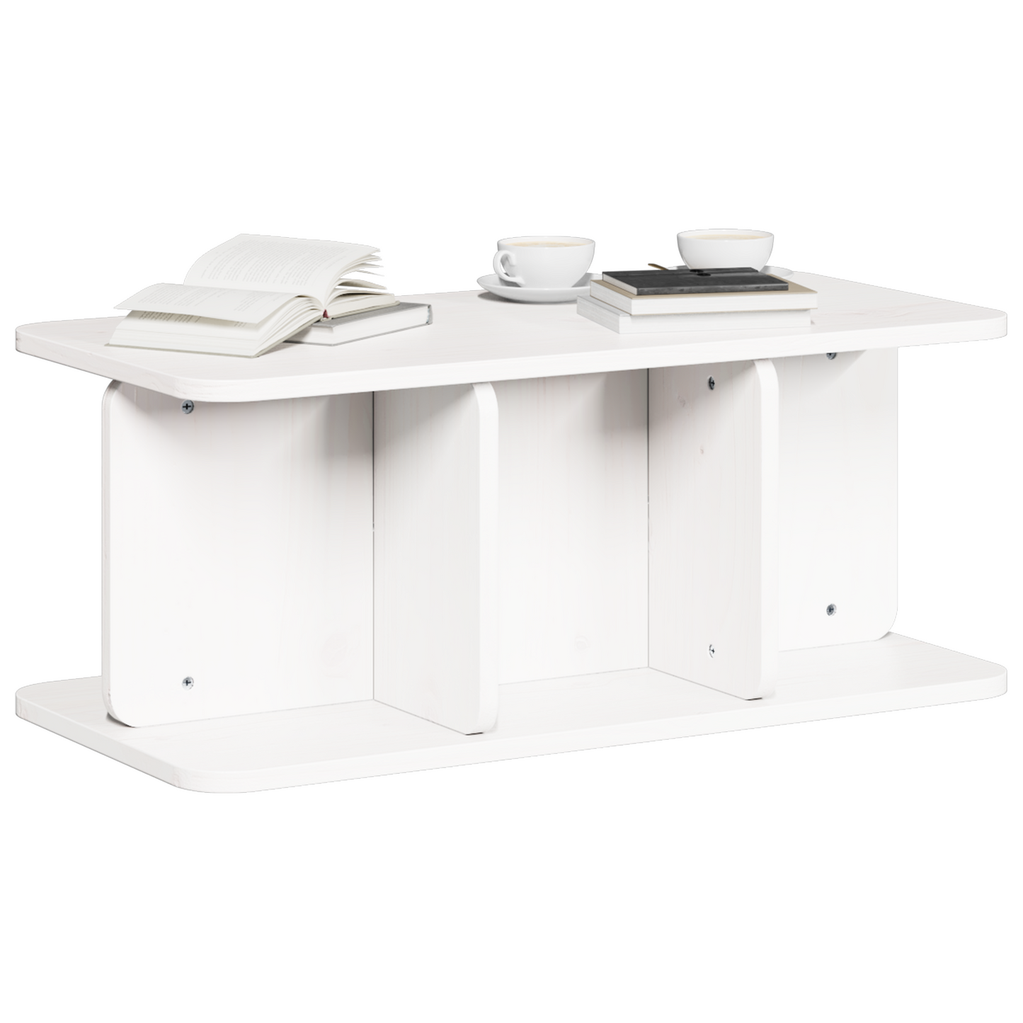 Salongbord Sofabord Hvit 80 x 39,5 x 33,5 cm Massiv furu tre