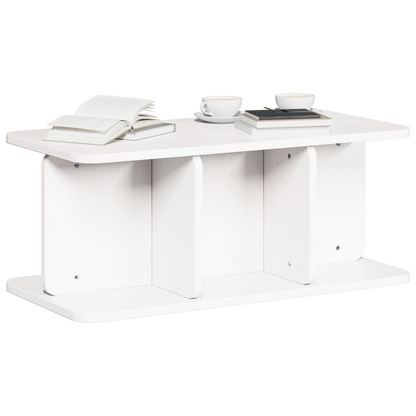 Salongbord Sofabord Hvit 80 x 39,5 x 33,5 cm Massiv furu tre