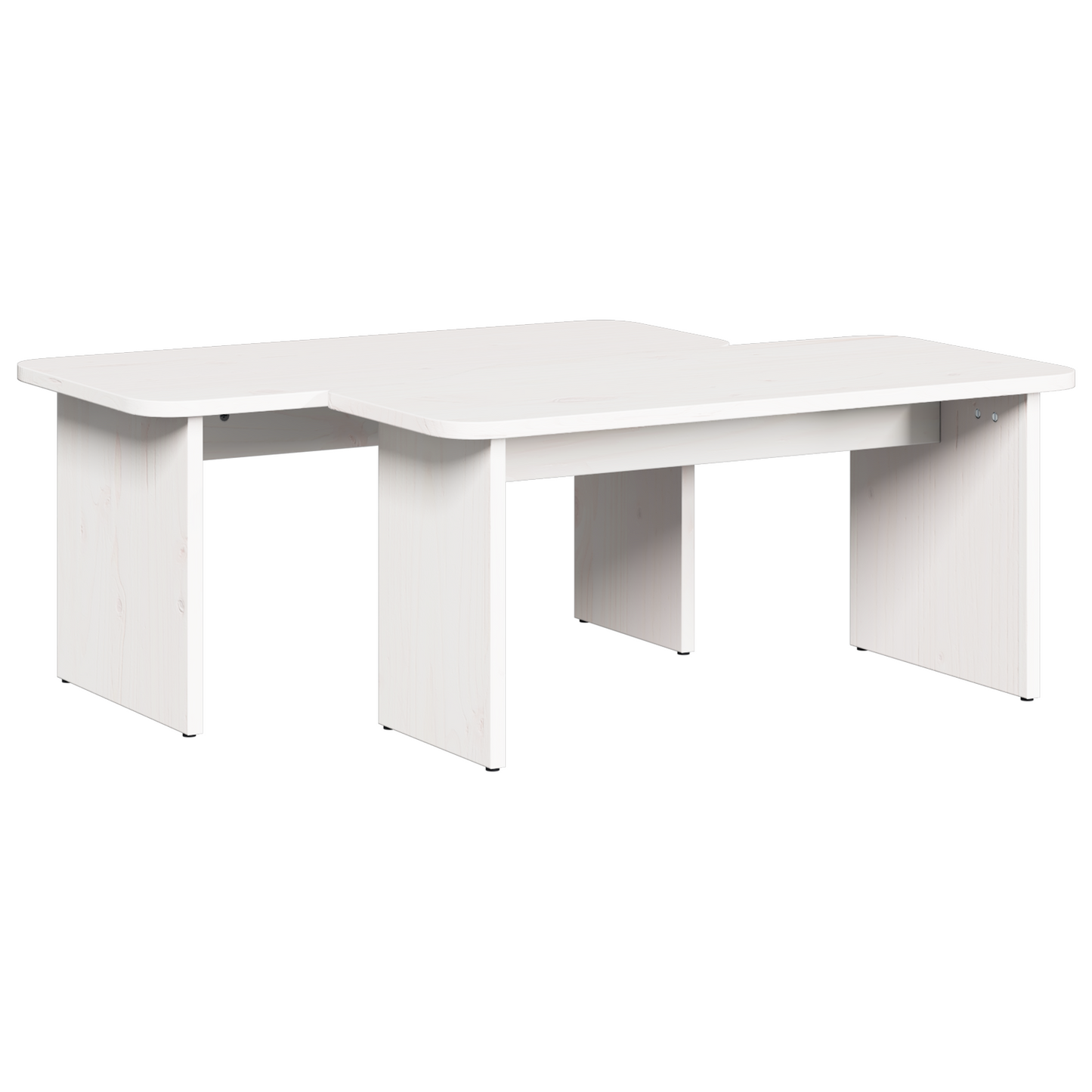 Salongbord Sofabord Hvit 2 stk Hvit 100 x 69 x 35.5 cm Massiv furu tre