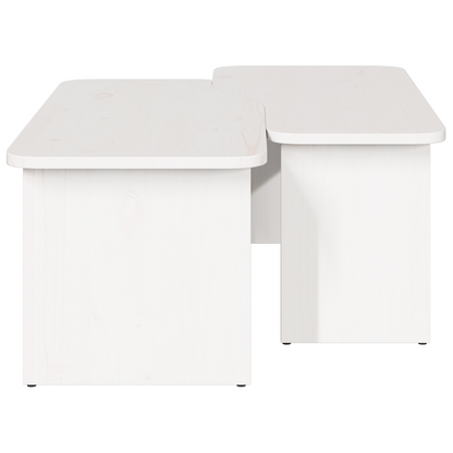 Salongbord Sofabord Hvit 2 stk Hvit 100 x 69 x 35.5 cm Massiv furu tre