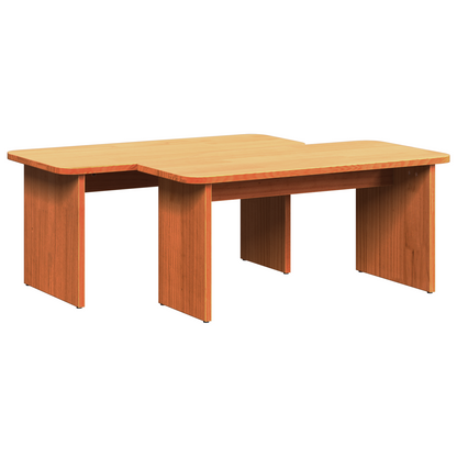 Salongbord Sofabord Tre 2 stk Voksbrun 100 x 69 x 35.5 cm Massiv furu tre