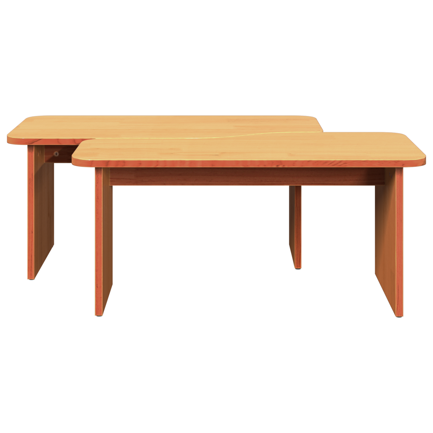 Salongbord Sofabord Tre 2 stk Voksbrun 100 x 69 x 35.5 cm Massiv furu tre
