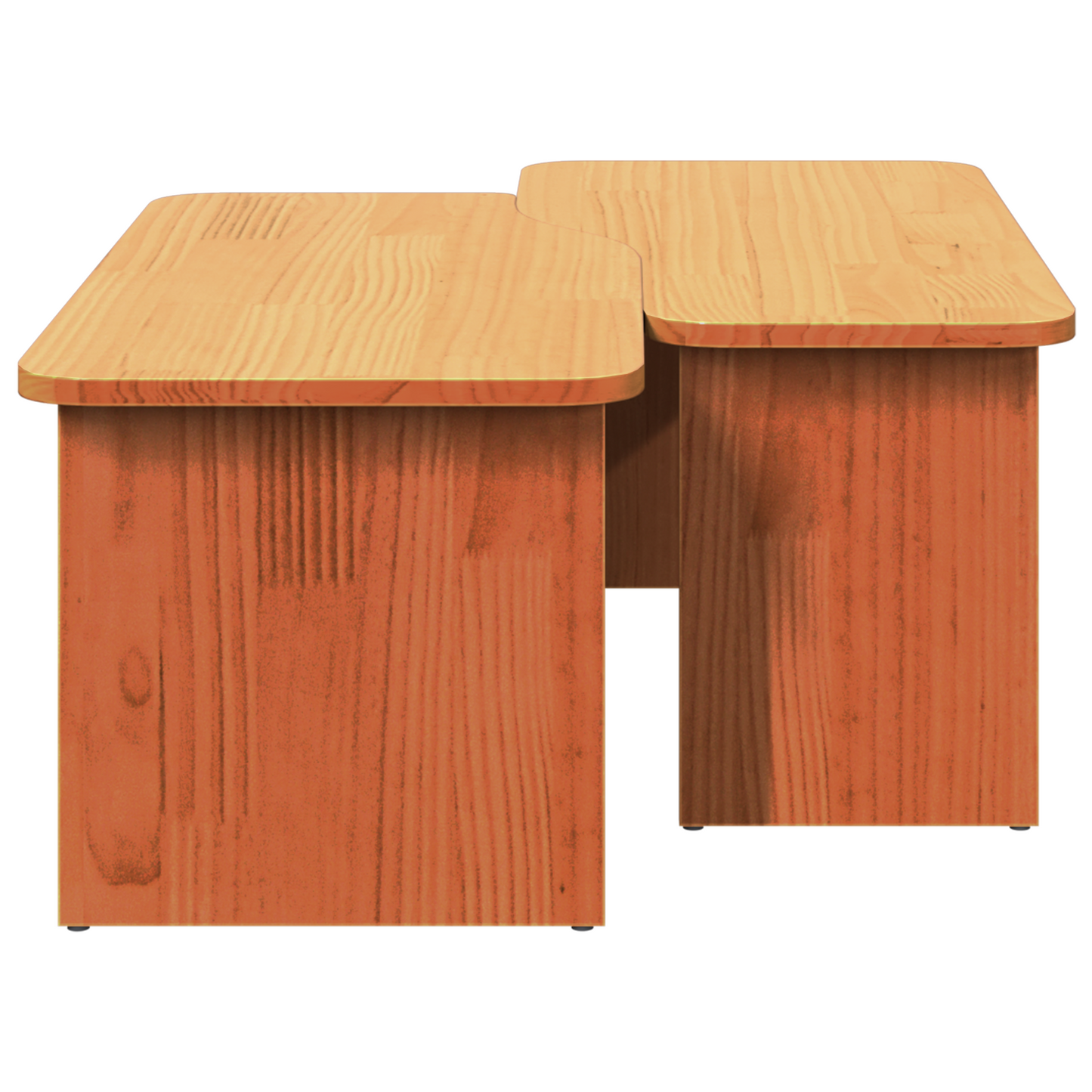 Salongbord Sofabord Tre 2 stk Voksbrun 100 x 69 x 35.5 cm Massiv furu tre