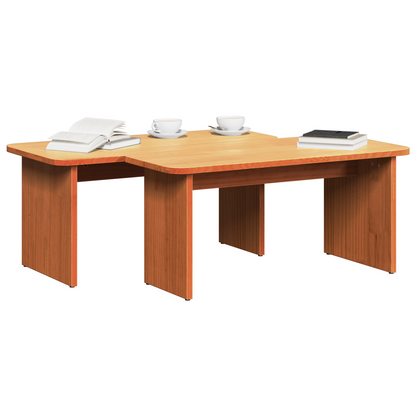 Salongbord Sofabord Tre 2 stk Voksbrun 100 x 69 x 35.5 cm Massiv furu tre