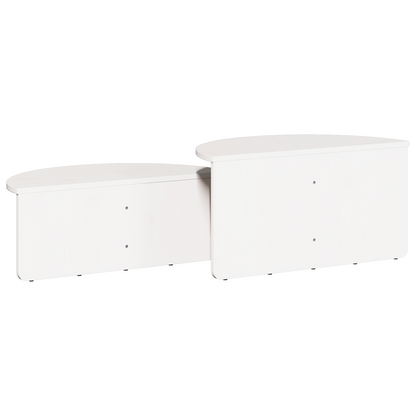 Salongbord Sofabord Hvit 2 stk 79 x 39.5 x 40 cm Massiv furu tre