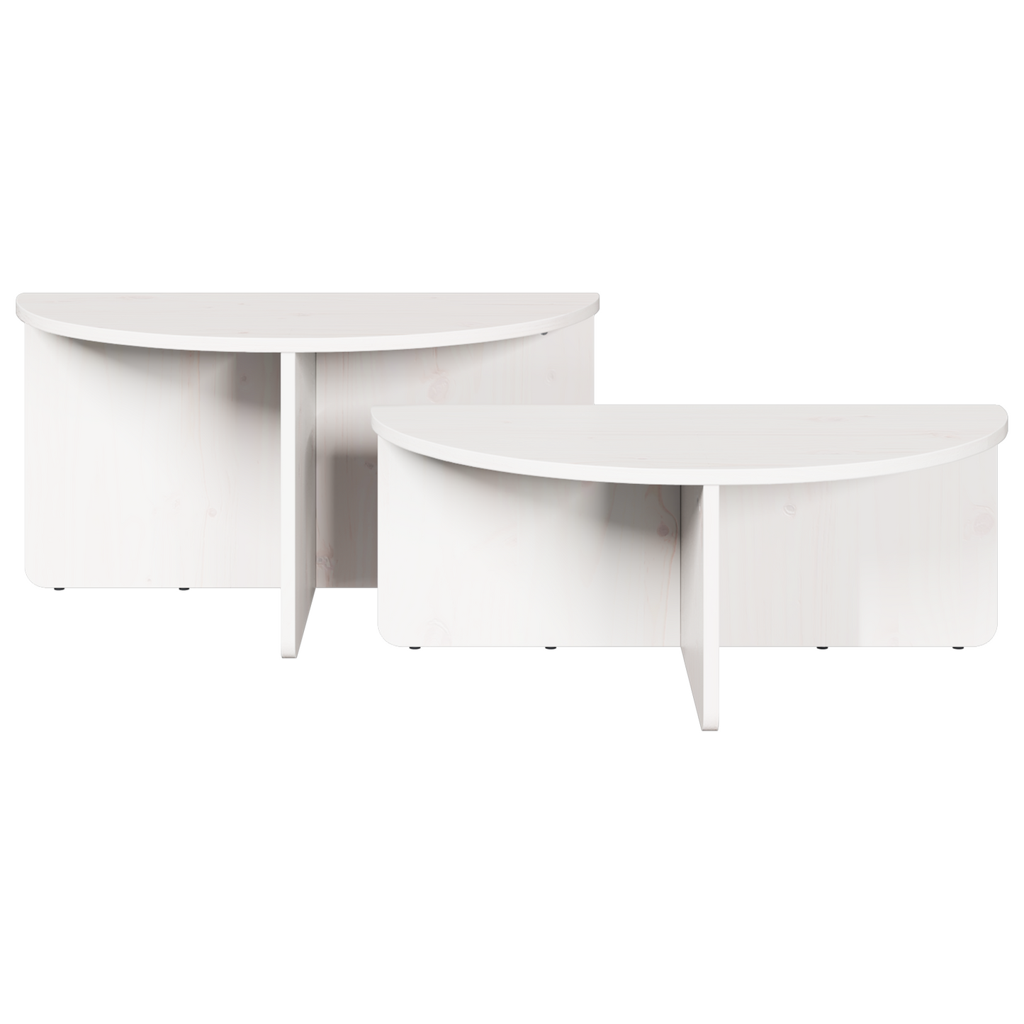 Salongbord Sofabord Hvit 2 stk 79 x 39.5 x 40 cm Massiv furu tre