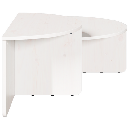 Salongbord Sofabord Hvit 2 stk 79 x 39.5 x 40 cm Massiv furu tre
