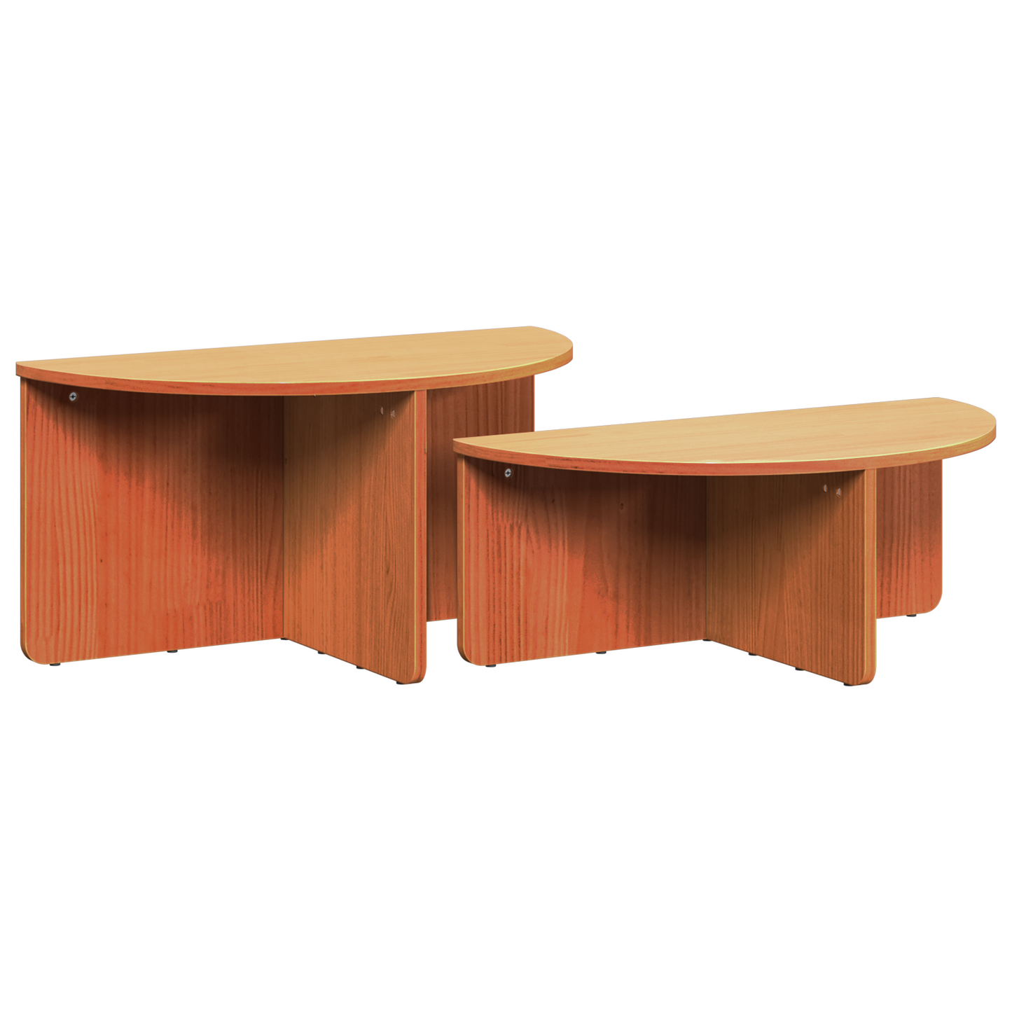 Salongbord Sofabord Tre 2 stk Voksbrun 79 x 39.5 x 40 cm Massiv furu tre