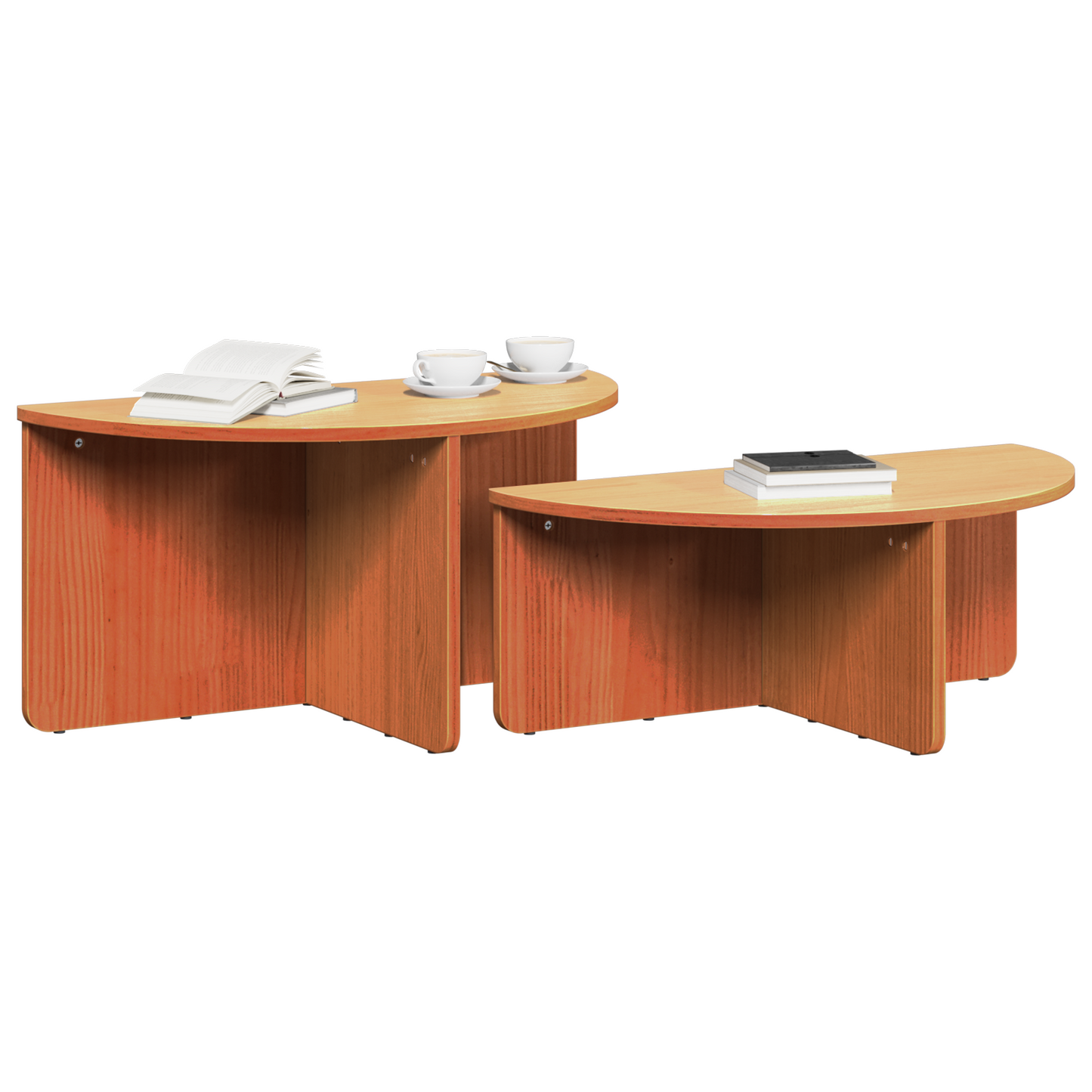 Salongbord Sofabord Tre 2 stk Voksbrun 79 x 39.5 x 40 cm Massiv furu tre