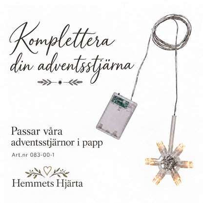 Adventsstjerne med stripe 77 cm Hvit/Rød