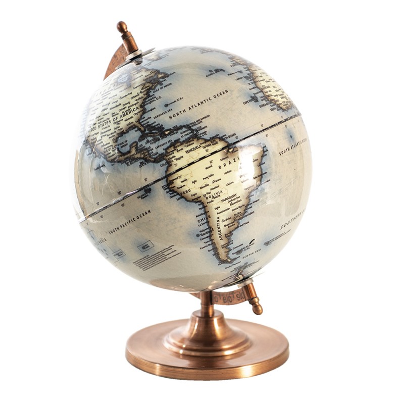 Dekorasjon Figur Globus dekorasjon 22x22x33 cm tre / metall Round Globe , hemmetshjarta.no