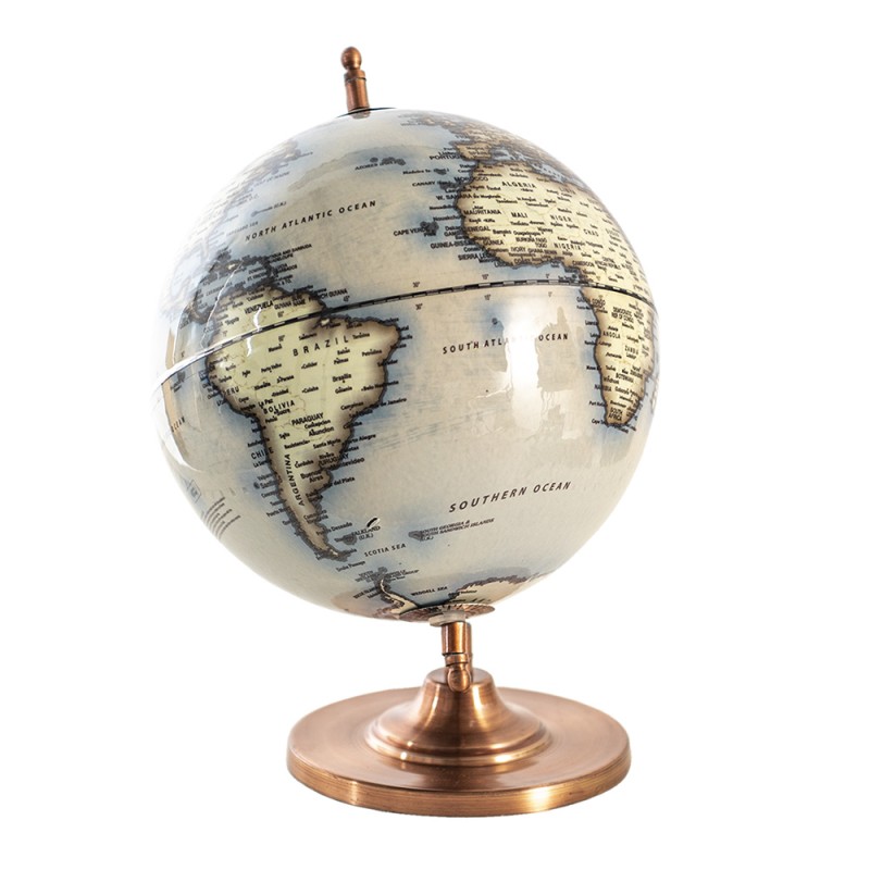 Dekorasjon Figur Globus dekorasjon 22x22x33 cm tre / metall Round Globe , hemmetshjarta.no